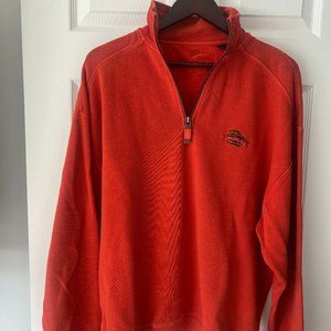 Tommy Bahama Designer Brand Logo Orange Zip-up Pull-Over!